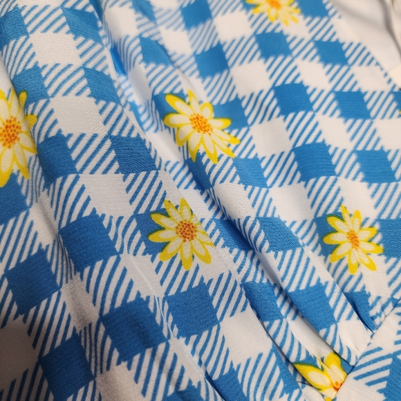 STAUD Milla Mini Dress in Gingham Daisy Plaid Size 12 New With Tags - Picture 5 of 8